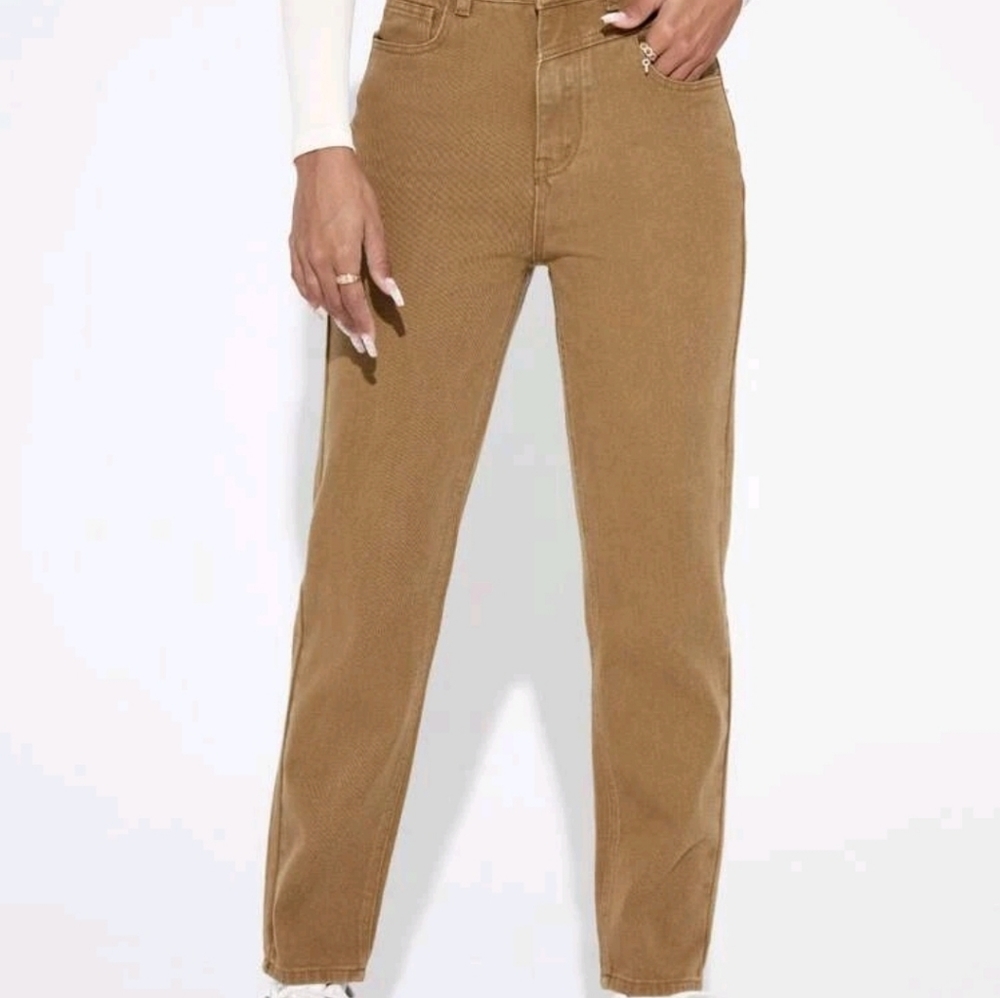 Shein khaki jeans size 8-10
